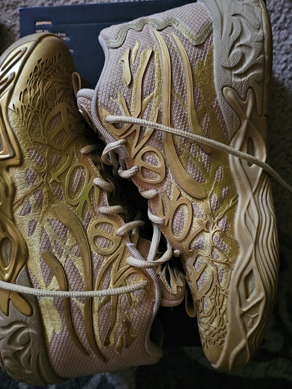 Puma Gold MELO Basketball Sneakers